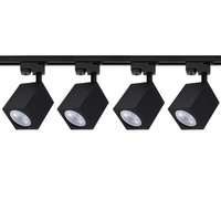 Osvětlovací lišta 2m + 4x reflektor lištový, GU10 Čtvercová Černá LUMILED