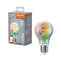 LED žárovka E27 Traditional 4,8W = 40W 470lm RGBW CCT Stmívatelná SMART+ WiFi Filament Classic Ledvance