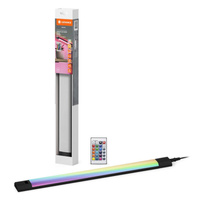 LED světlo pod skříňku se senzorem pohybu 8W 460lm 3000K teplé RGBw stmívatelné dálkové ovládání černé 30cm lineární hrany Ledvance