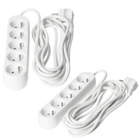 Prodlužovací kabel Zástrčka 5 x uzemněná zásuvka Napájecí pásek 5m Bílá Linea Kobi