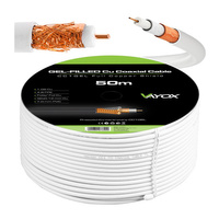 Anténní koaxiální kabel Měděný gel CU Pozemní 4K Full HD Bílý 50M VAYOX
