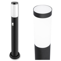 Venkovní zahradní lampa E27 BLACK POST 65cm s pohybovým a soumrakovým senzorem