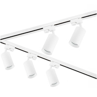 Osvětlovací lišta 3m + 5x reflektor lištový, GU10 Bílá SAGI + Spojka L LUMILED