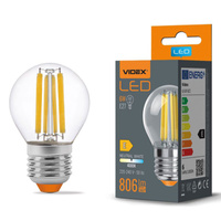 LED žárovka E27 G45 kapka 6W = 60W 806lm 4000K neutrální bílá 360° FILAMENT Videx