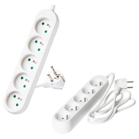 Prodlužovací kabel Zástrčka 5 x uzemněná zásuvka Napájecí pásek 1,5 m bílý Linea Kobi