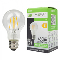 LED žárovka A60 E27 4W 480lm 2700K Warm FILAMENT Ecolight