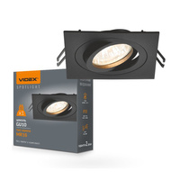 Zapuštěné stropní svítidlo Halogenové GU10 VIDEX černé čtvercové pohyblivé