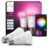 2x LED žárovka E27 A60 6W = 60W 810lm 1800-20000K CCT + RGB SMART Smart Bluetooth ZigBee White and Color Ambiance Philips HUE