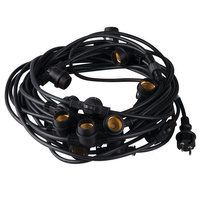 Venkovní zahradní girlanda světelný řetěz GRL 15xE27 IP44 15m černá Kanlux