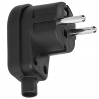 Úhlová elektrická zástrčka UNI-SCHUKO Zástrčka s odnímatelným uzemněním Černá ORNO