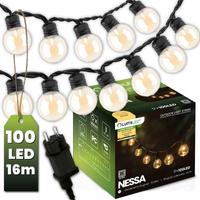 Venkovní řetěz 16m, 100x LED 3000K NESSA LUMILED