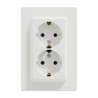 Dvojitá zásuvka SCHUKO 2x 2P+E s rámem SCHNEIDER ASFORA