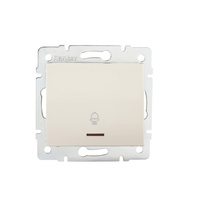 Spínač NO pro zvonek osvětlený 10A Čtvercový béžový LOGI Kanlux