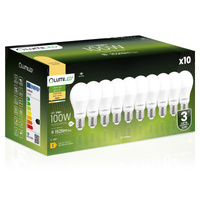 10x LED žárovka E27 A60 13W = 100W 1521lm 3000K Warm 260° LUMILED