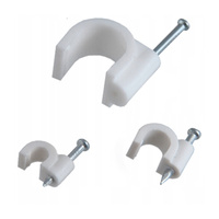 Kabelový úchyt s drátěným hřebíkem kulatý FLOP 8 mm bílý