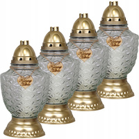 4x skleněná svíčka na hrob milované matky 52h s celoroční vložkou 32cm