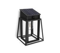 Zahradní nástěnná lampa Solární venkovní fasádní lampa LED 3,2 W 470 lm 2700 K IP44 se senzorem pohybu a soumraku černá Lysin Ultra Efficient Philips