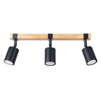 Stropní svítidlo FAGER 3xGU10 Reflector Moving Black Skandinávské SOLLUX