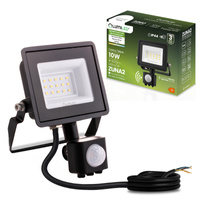 LED Reflektor snímač pohybu 10W, 900lm 4000K IP44 Černá ZUNA2 LUMILED