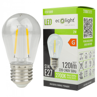 LED žárovka Edison S14 E27 2W 120lm 2700K Warm FILAMENT Ecolight