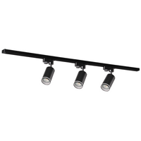 Sada přípojnic 1-fázová lišta + 3x reflektor GU10 černý PARIS Sanico Goldlux