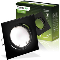 Halogenová Podhledové svítidlo GU10, MR16 Nastavitelná Čtvercová Černá Plech PICTOR LUMILED