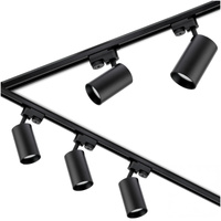 Osvětlovací lišta 3m + 5x reflektor lištový, GU10 Černá SAGI + Spojka L LUMILED