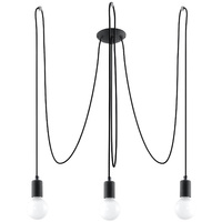 EDISON LED závěsné stropní svítidlo 3xE27 Lustr černý SOLLUX
