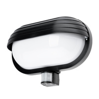 Zahradní nástěnná lampa FRODA E27 IP44 s PIR senzorem černá