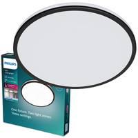 Plafond LED lampa pro povrchovou montáž OZZIET 18W 4000K 30cm černá kulatá PHILIPS