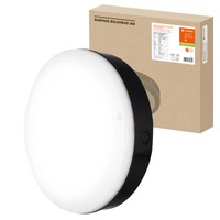 LED 15W 1400lm 4000K IP65 Černé venkovní stropní a nástěnné svítidlo se senzorem pohybu a soumraku Povrchová přepážka Ledvance