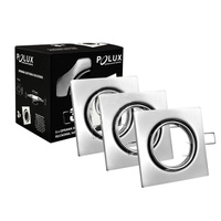 3x OPIN GOLDLUX pohyblivá halogenová žárovka (Polux) čtvercový kovový nikl MR16 GU10