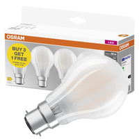 4x LED žárovka A60 B22d 6,5W = 60W 806lm 2700K Warm 300° BASE Osram
