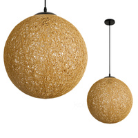 Bambusová dekorativní závěsná lampa E27 Boho Rovno Kobi