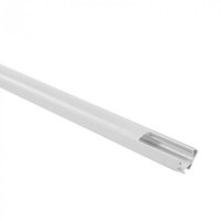 Hliníkový rohový LED profil Povrchová montáž Bílá 1m s mléčným stínítkem pro LED pásky + krytky Ecolight řady R