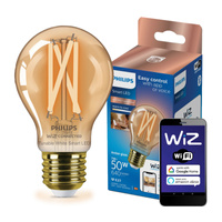 LED žárovka E27 A60 7W = 50W Filament Amber SMART WiFi Philips WiZ