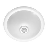 LED stropní svítidlo pro povrchovou montáž 2x E27 s PIR pohybovým senzorem bílé kulaté 30cm