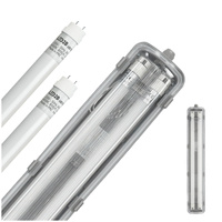 Průmyslová hermetická sada svítidel 2x60cm + LED zářivka T8 9W 4000K Neutral IP65 Kobi