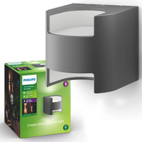 Zahradní lampa LED nástěnná lampa GRASS IR myGarden 4.5W 2700K IP44 Horní-spodní antracit PHILIPS