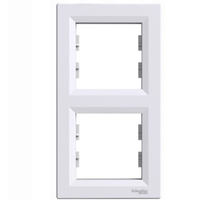 2-násobný vertikální rám pro dvojzásuvku Asfora. bílá