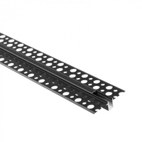 Hliníkový LED profil pro sádrokarton REGIPS Zapuštěný pod omítku černý 1m s difuzorem černý pro LED pásky + krytky Ecolight řady GPW