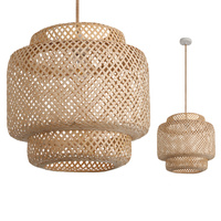 Bambusová dekorativní závěsná lampa E27 Boho Bonn Kobi