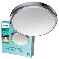 Plafond LED lampa pro povrchovou montáž DORIS 6W 2700K IP44 22cm chrom PHILIPS