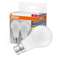2x LED žárovka A60 B22d 8W = 60W 806lm 2700K Warm 150° BASE Osram