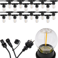 Venkovní zahradní girlanda světelný řetěz 10m 20xE27 LED 1.3W Kobi