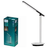 IVORY 5W CCT LED stolní stolní lampa. stmívatelné USB. bílá PHILIPS