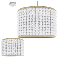 RIBE 1x E27 převislé stropní svítidlo bílé dřevo GOLDLUX (Polux)