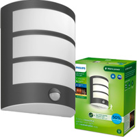 PYTHON 3,8W Senzor pohybu 2700K Teplá IP44 Antracit PHILIPS Zahradní nástěnná LED lampa
