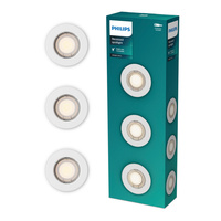 3x LED GU10 zapuštěná pod omítku pevná hliníková kulatá bílá Peridot Philips