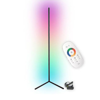 Rohová stojací stojací lampa Černá 20W RGB dálkový ovladač měnící barvu